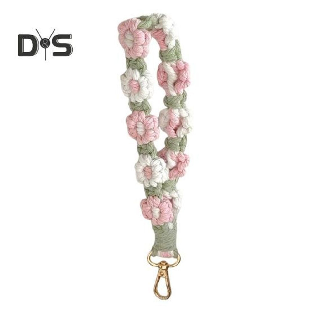 (as the picture, C) Boho Macrame Phone Wrist Strap Hand-Woven Cell Phone Lanyard Keychain Wristlet Charm Anti-Loss Phone Chain for Women Girls