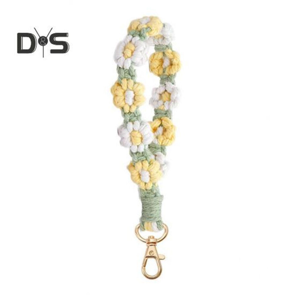 (as the picture, A) Boho Macrame Phone Wrist Strap Hand-woven Cell Phone Lanyard Keychain Wristlet Charm Anti-loss Phone Chain For Women Girls