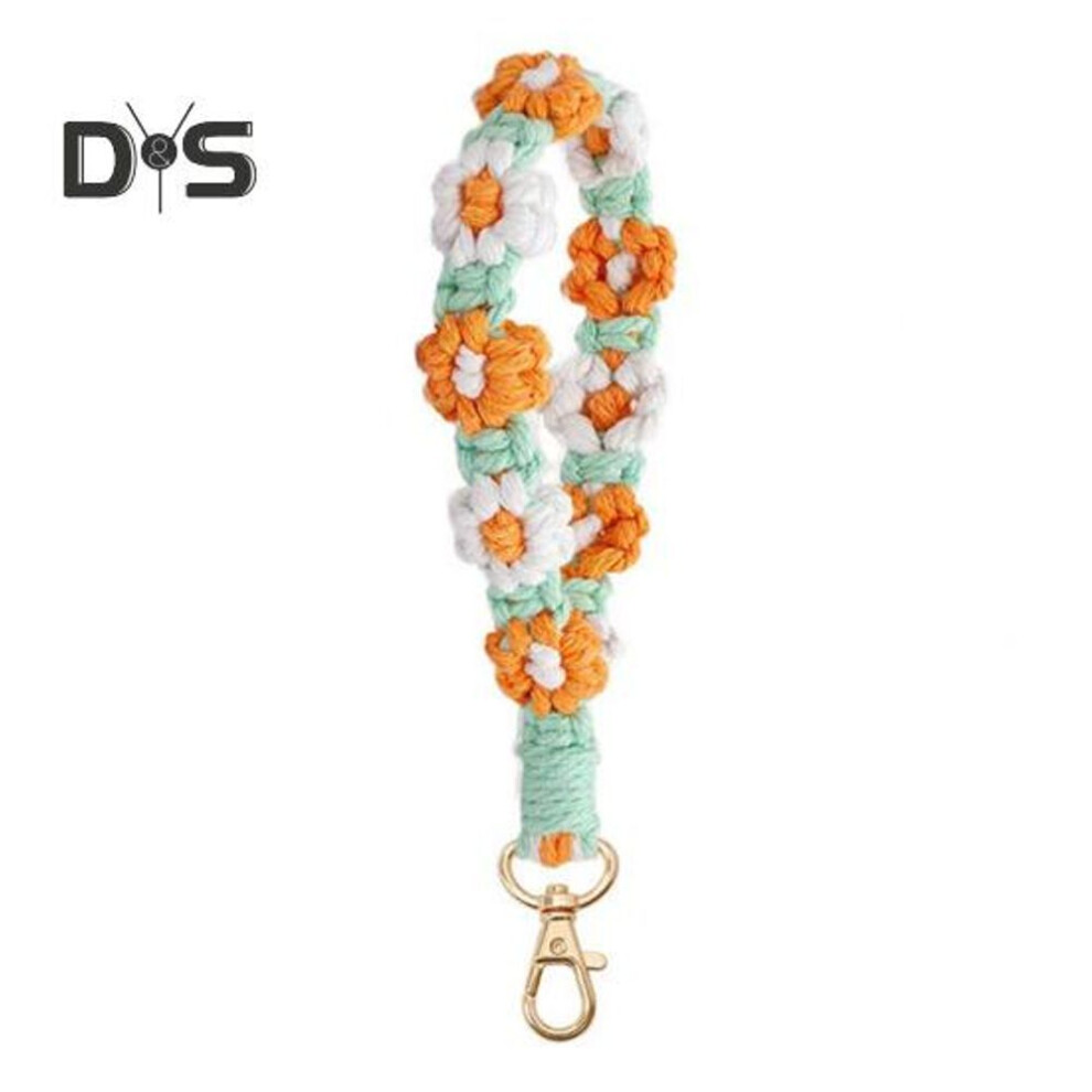 (as the picture, G) Boho Macrame Phone Wrist Strap Hand-woven Cell Phone Lanyard Keychain Wristlet Charm Anti-loss Phone Chain For Women Girls
