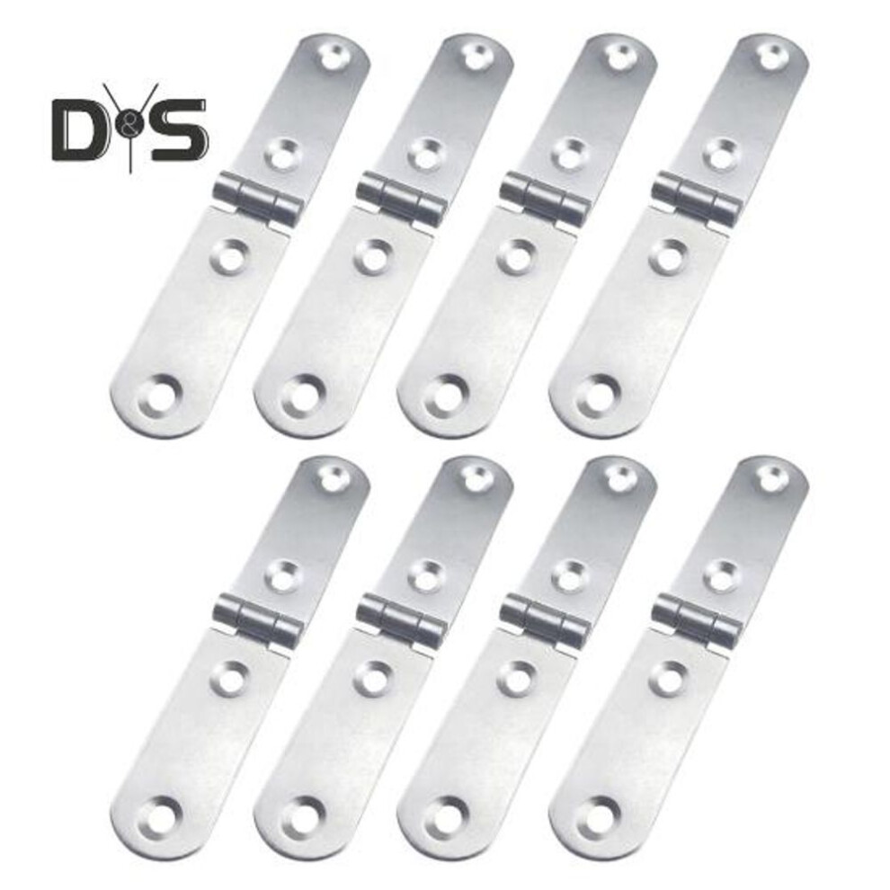 8pcs Screw-on Hinges Flap Hinges Rustproof Corrosion Resistant Smooth Cabinet Table Furniture 180-degree Foldable Hinges