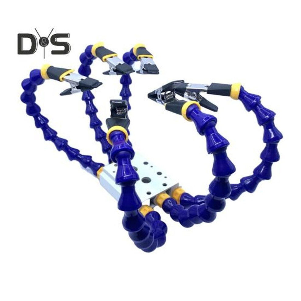 (as the picture, 6) Third Hand Benches Soldering Iron Holder With Flexible Arm 360-degree Rotation Multifunctional Helping Hands Circuit Board Welding Repair Tool