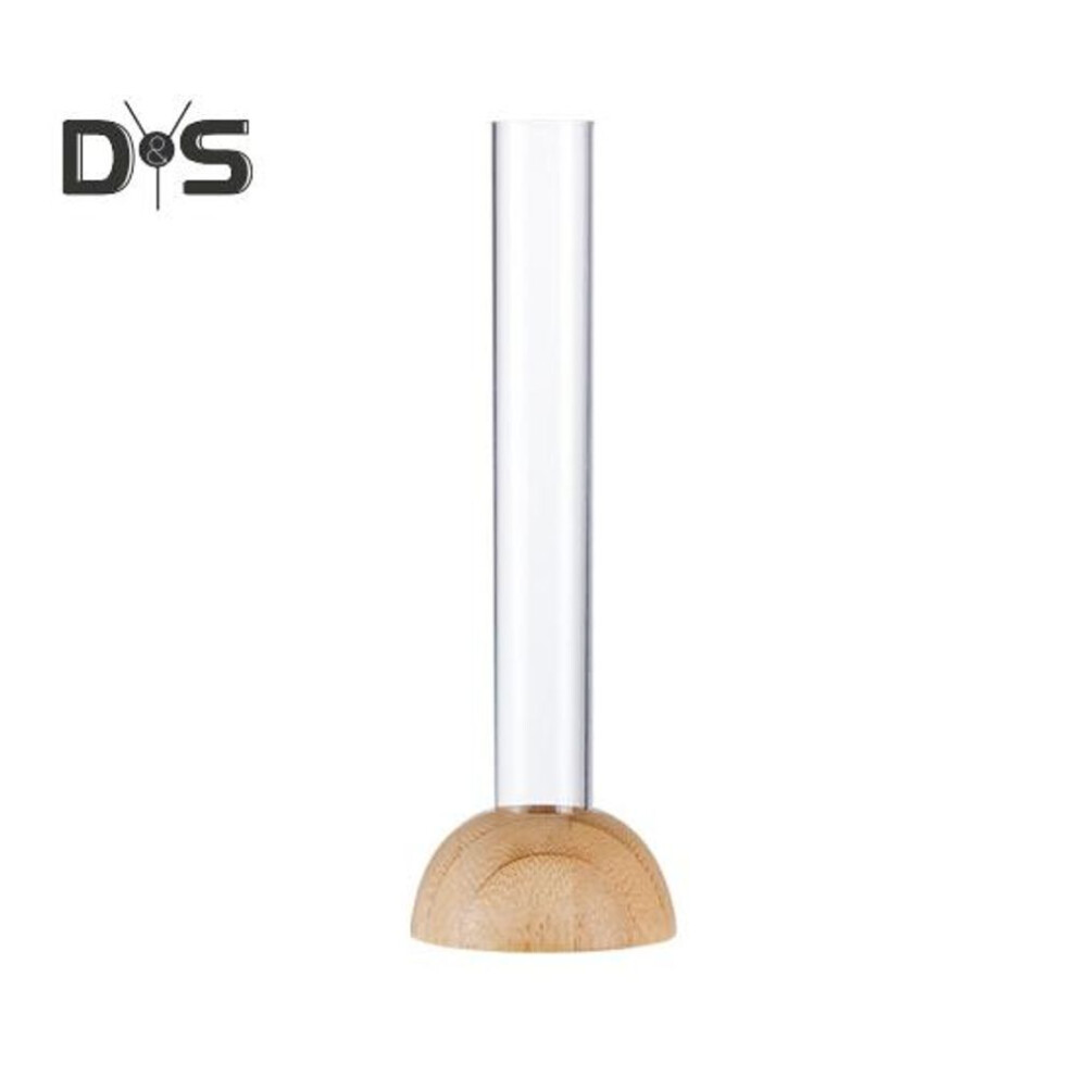 Hydroponic Plants Test Tube Vase Clear Flower Vase With Wooden Stand Table Centerpiece Plants Propagation Vase Home Office Desktop Decoration