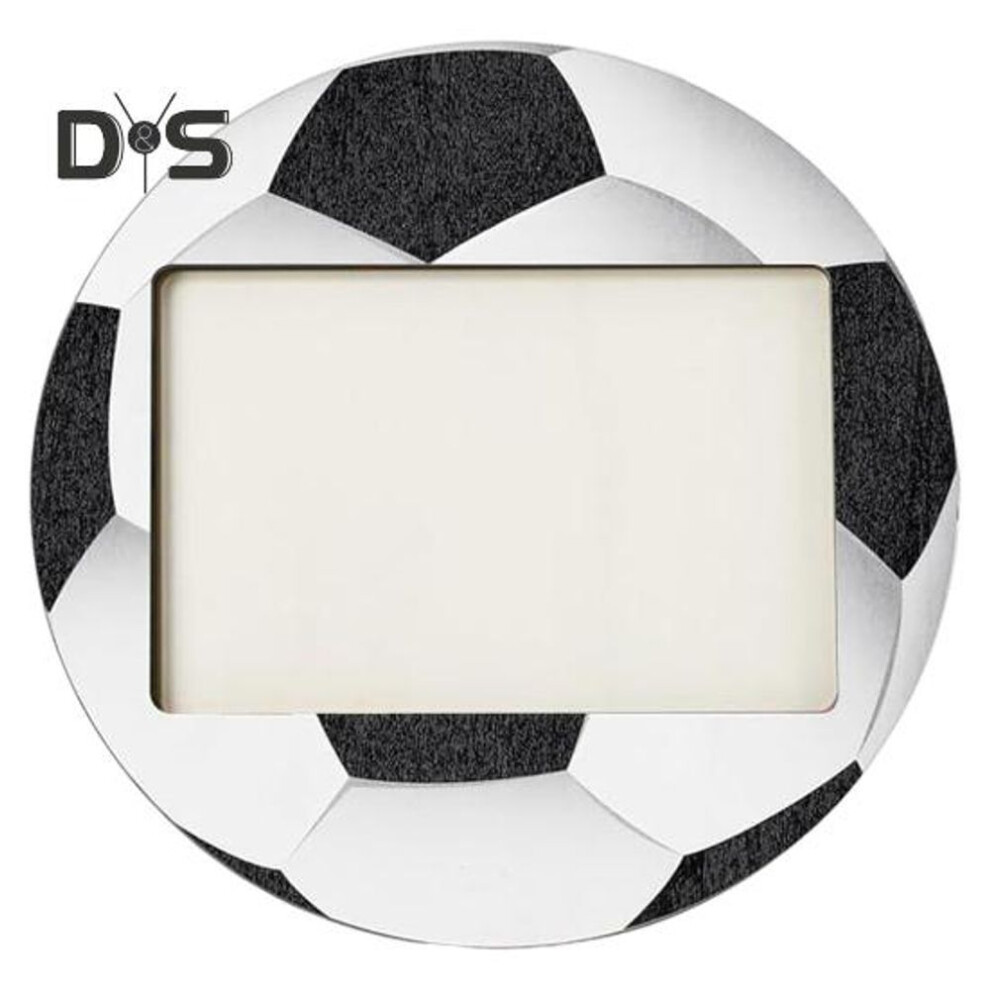 (as the picture, Football) Wooden Baseball Football Photo Frame Rotatable Support Sports Theme Wall Mount Desktop Picture Holder Display Frame Decoration