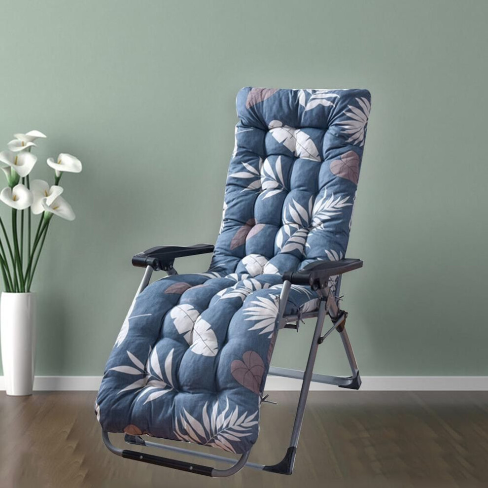 Blooming Bouquet Foldable Leaf Print Double-sided Lounge Chair Cushion Pad Soft Thicken Seat Mat