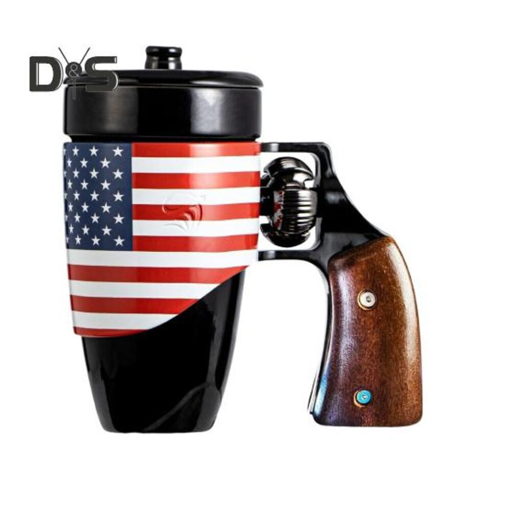 Coffee Cup For Men Women Novelty Ergonomic Revolver Handle Mug Ceramic Tea Mug Drinking Cup Gifts For Fathers