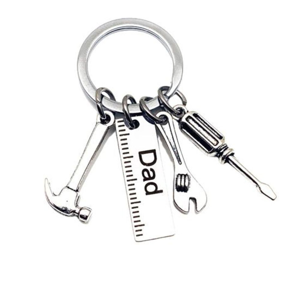 (Other, 1) 1 Set Keychains Creative Collectible Stainless Steel Screwdriver Wrench Hanging Pendant for Father's Day