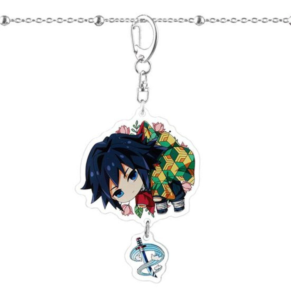 (Other, 4) Keyring Japanese Anime Design Decorative Acrylic Demon Slayer Key Chain for Key