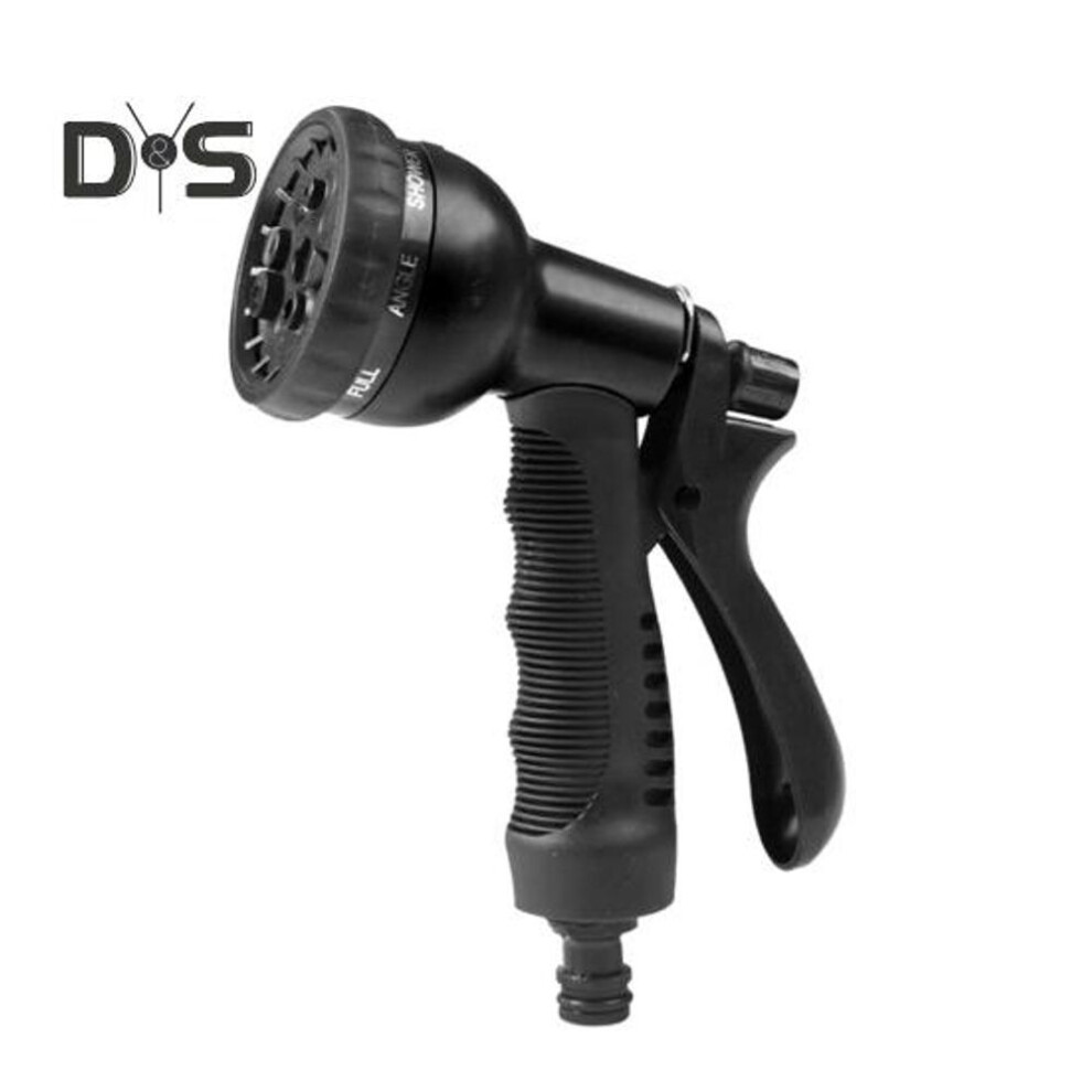 (black) Garden Hose Nozzle Water Spray Nozzle With 8 Adjustable Watering Patterns Slip Resistant Handle High Pressure Hose Nozzle For Watering Plants Lawn