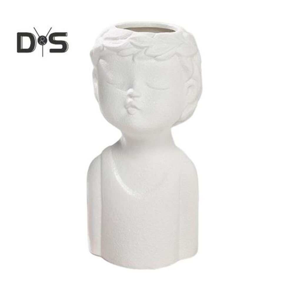 (as the picture, A) Artistic Ceramic Vase Boy Girl Shaped Vase Nordic Boho Flower Vase For Home Decor Wedding Living Room Bedroom Table Centerpiece