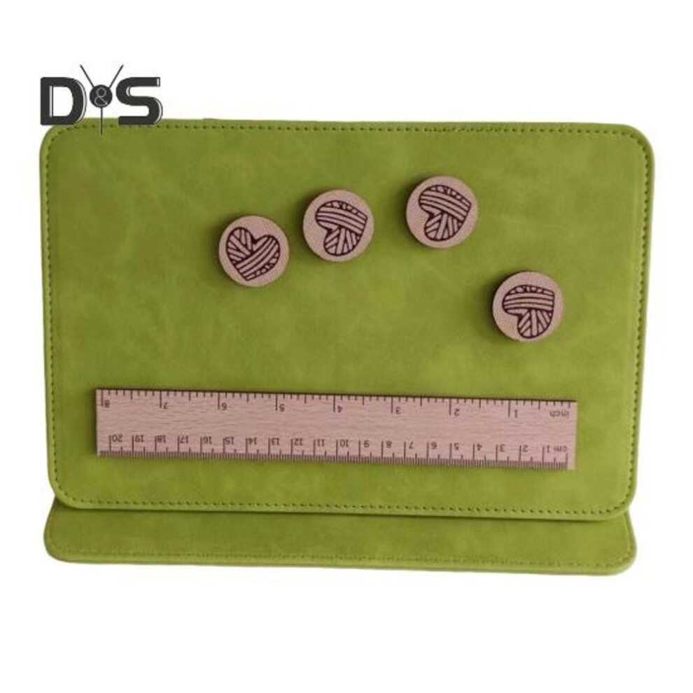 (yellow,green) Magnetic Knitting Pattern Holder Folding Crochet Chart Holder Cross Stitch Pattern Keeper Board Needle Arts Craft Tool Accessories
