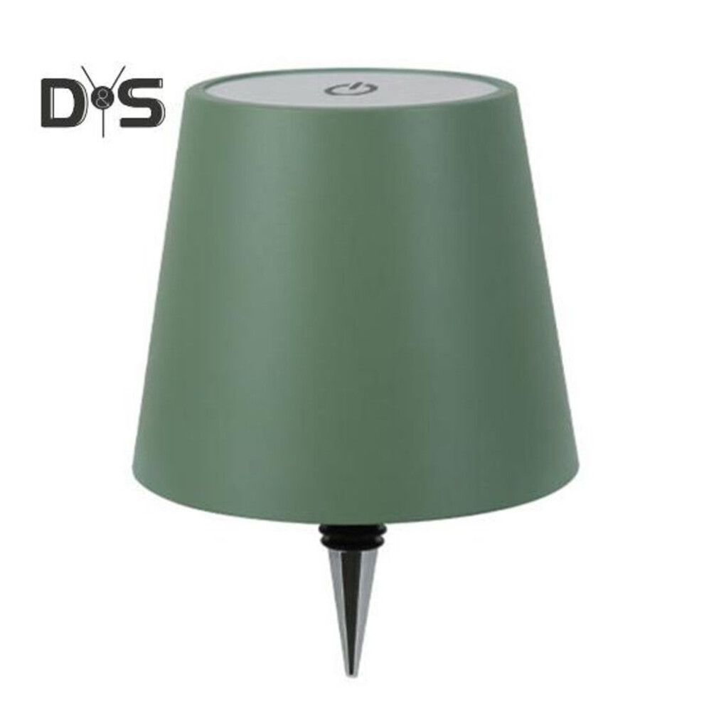 (green, metal) Wireless Wine Bottle Lamp 3 Colors Brightness Adjustable Rechargeable Cordless Touch Control Led Desk Table Lamp Home Office Bar Cafe Decoration