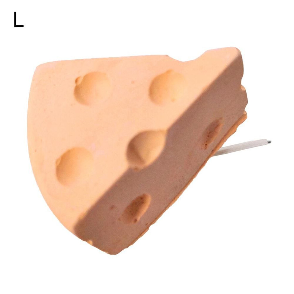 (as the picture, L) Puppy Town Pet Rabbit Hamster Cheese Shape Teeth Grinding Mineral Calcium Molar Stone Toy