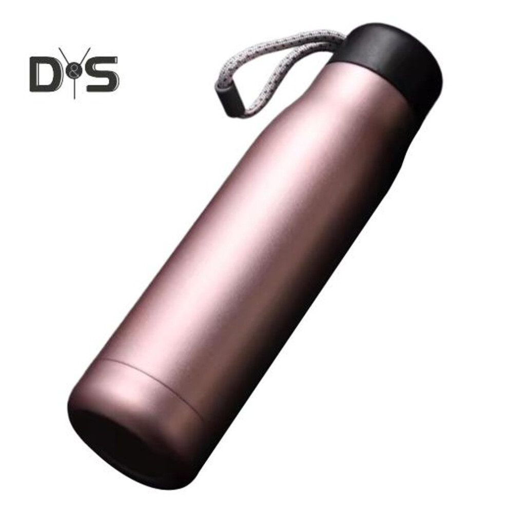 (rose red, 420ml) Stainless Steel Vacuum Cup 420/550ml Insulated Water Bottle With Spiral Lid Leak-proof Insulated Travel Mug Hot Cold Beverages Metal Flask For Sports