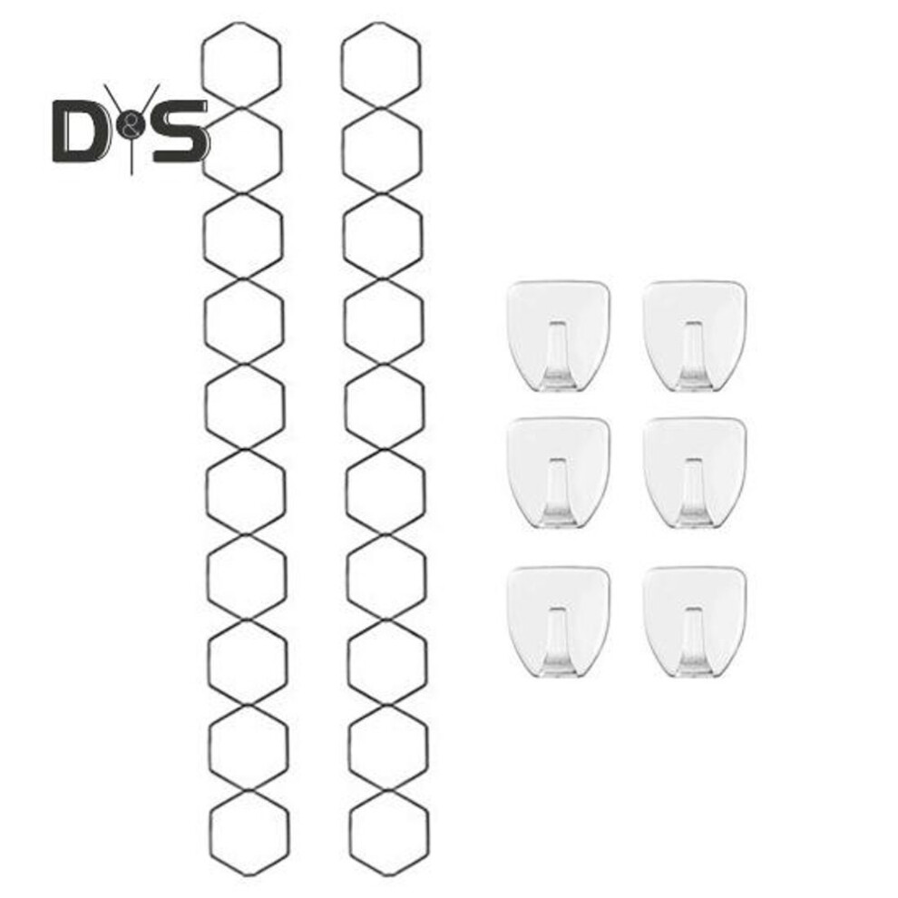 (as the picture, 20PCS) Metal Chain Trellis for Climbing Plants Indoor Hexagonal Ring Plant Support Frame Wall Mount Plant Trellis for Vine Ivy Pothos Growth