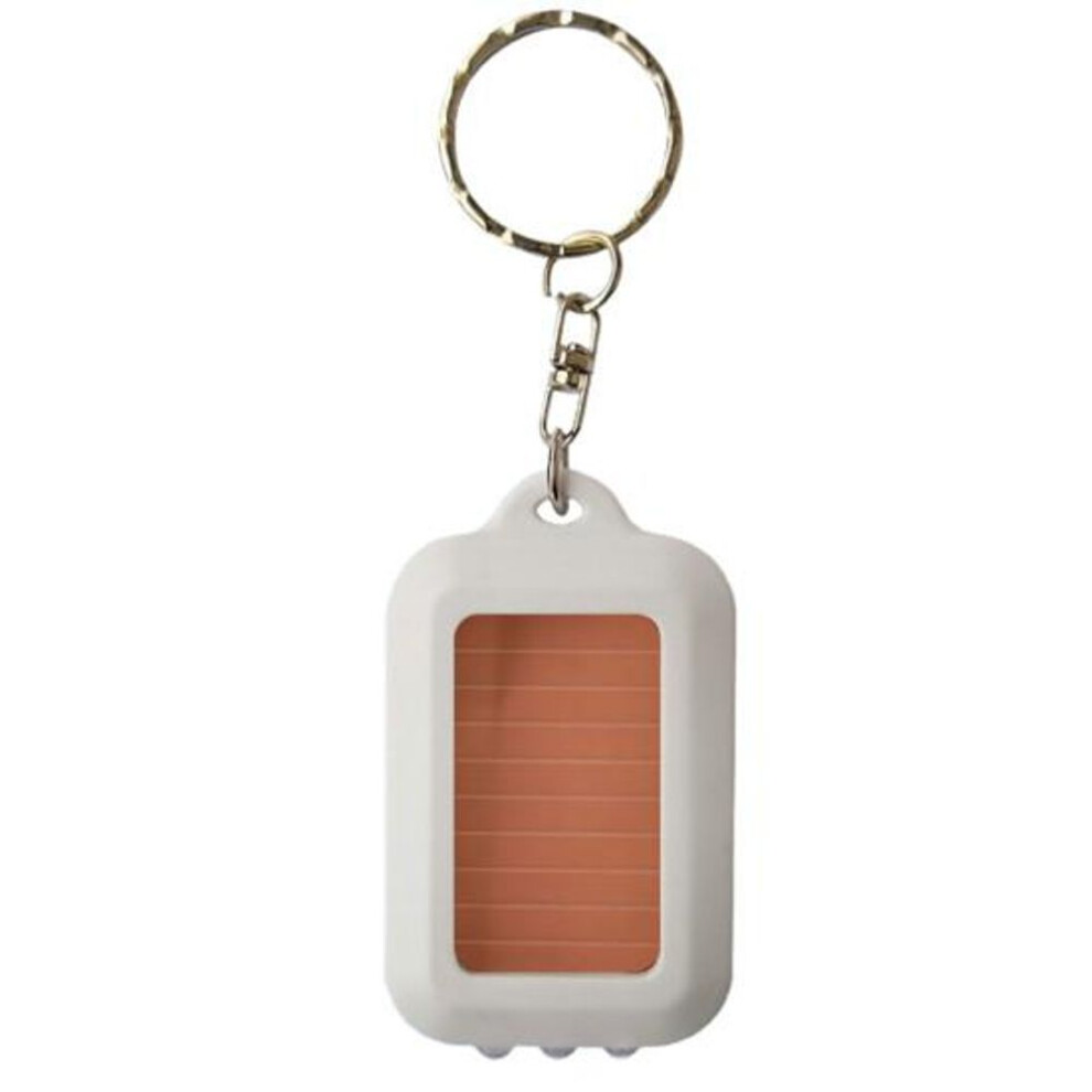 (white) Electric Torch High Hardness Waterproof Plastic Solar Energy Powered Torch Keychain Accessory for Home