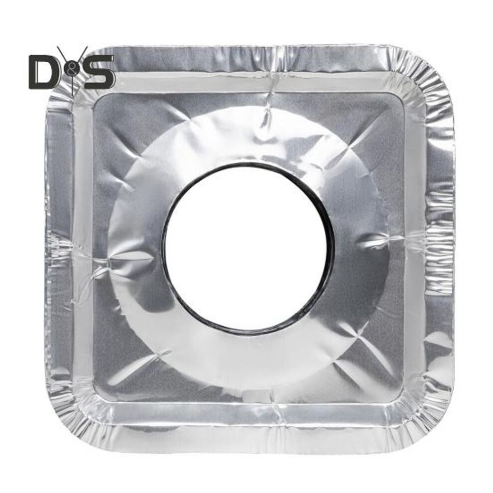(as the picture, Square) 100pcs Gas Stove Burner Liners Disposable 8.5in Square Round Heat Resistant Top Covers For Gas Burners Aluminum Foil Liners To Catch Oil Grease And