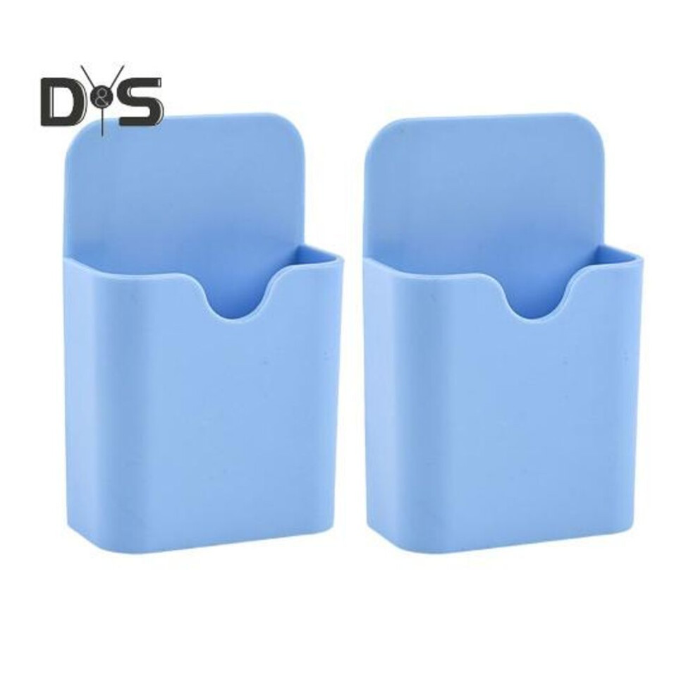 (sky blue) 1 Pair Refrigerator Magnetic Marker Holder Storage Box Smooth Edge Burr Free Widely Used Easy to Install Pen Pencil Storage Organizer