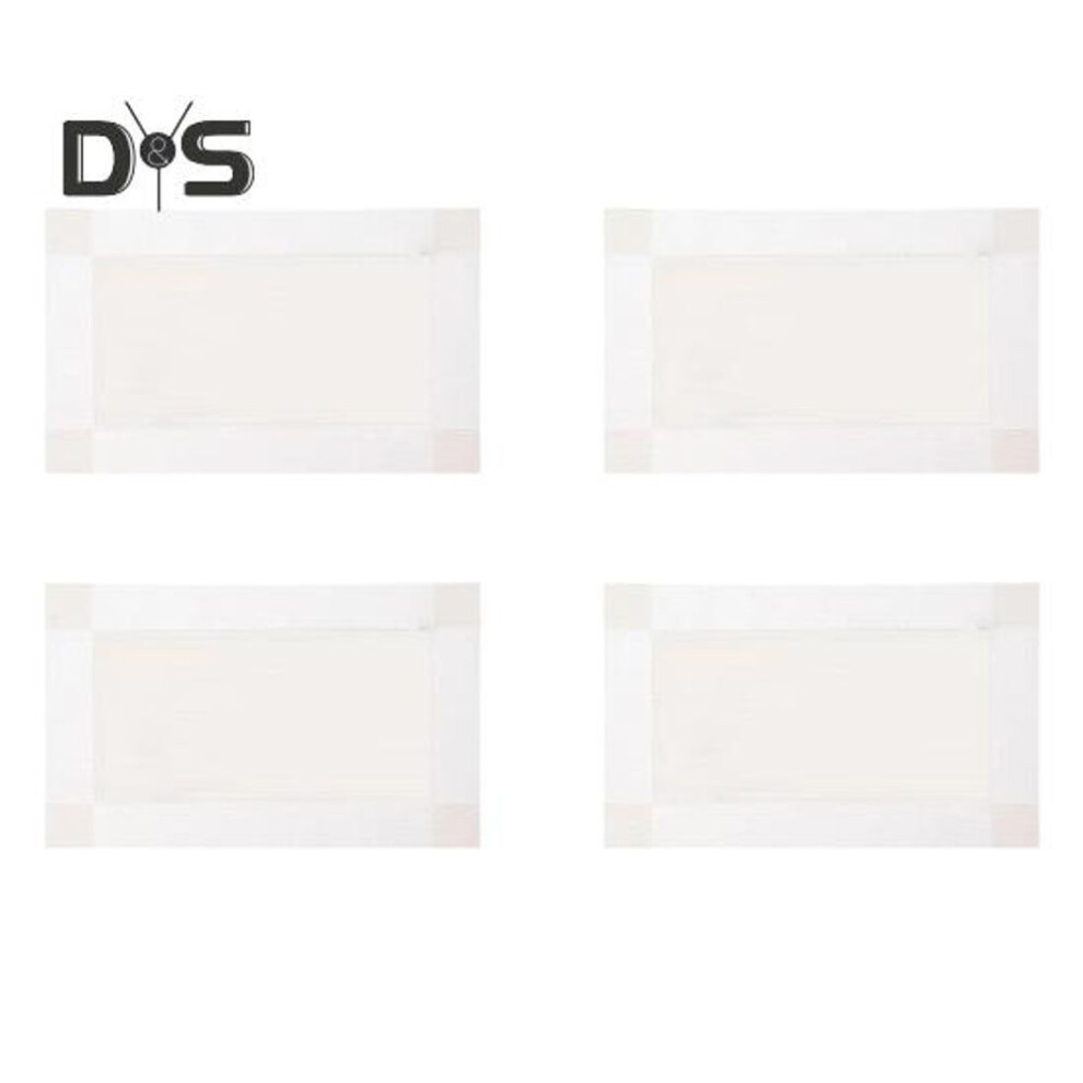 (beige, 4pcs) 4Pcs PVC Placemats Set Heat Resistant Woven Place Mats for Dining Easy to Clean Washable Table Protectors Modern Table Decorations