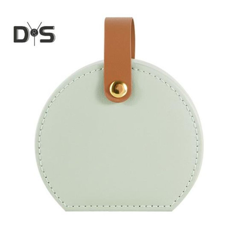 (light green) Jewelry Box Earrings Rings Organizer Double Layer Multiple Compartments Waterproof Compact Mini Size Portable Storage Box