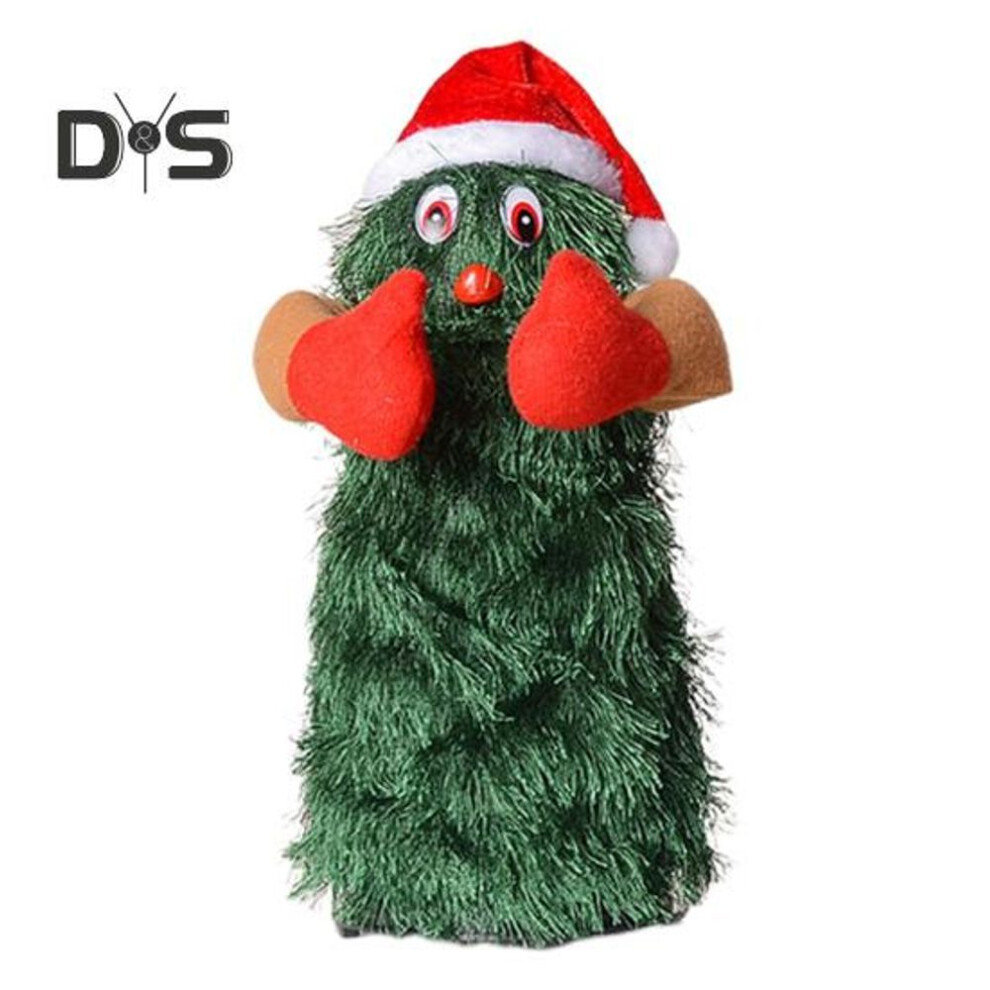 (as the picture, L) Electric Christmas Tree Doll Battery-Powered Dancing Christmas Tree Figurine Christmas Decoration for Fireplace Table Centerpiece