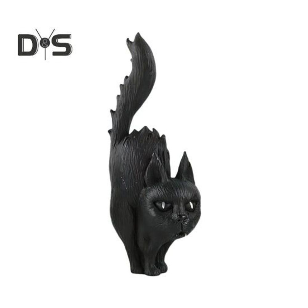 (as the picture, B) Halloween Ornaments Resin Black Cat Pumpkin Witch Ghost Miniature Figurines Indoor Outdoor Decorations for Home Patio Garden