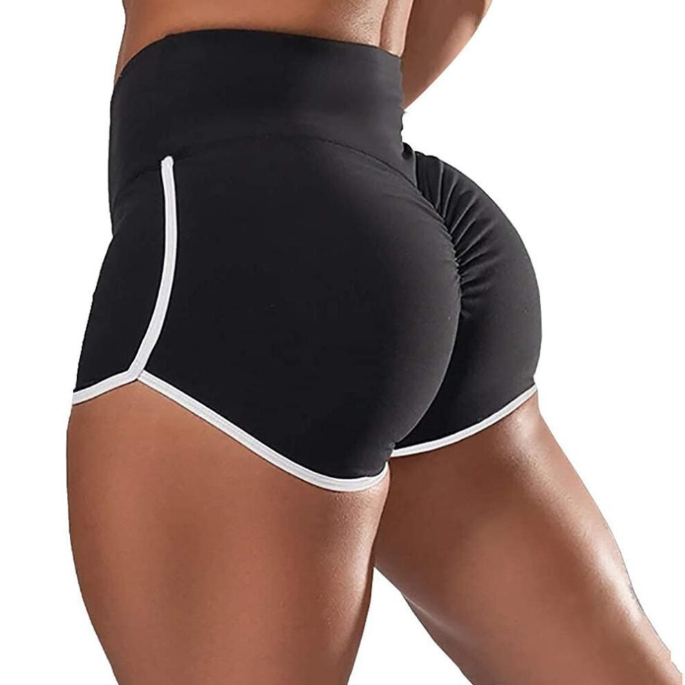 (black, XL) Fancy Fashion Women High Waist Hip Lifter Slim Yoga Sports Shorts Boxers Hot Pants