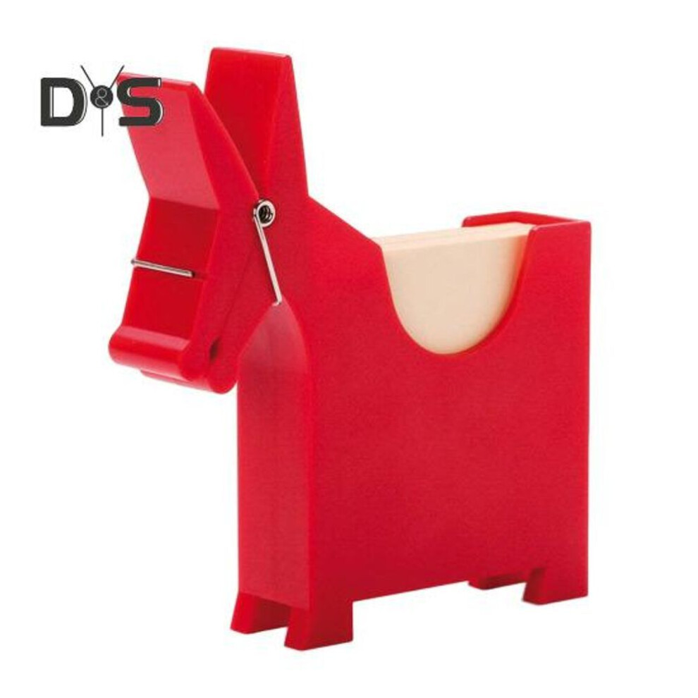 (red) Mule Note Holder with Pen Slot Compact Desktop Memo Holder Sticky Notes Functional Desk Decor Organizer