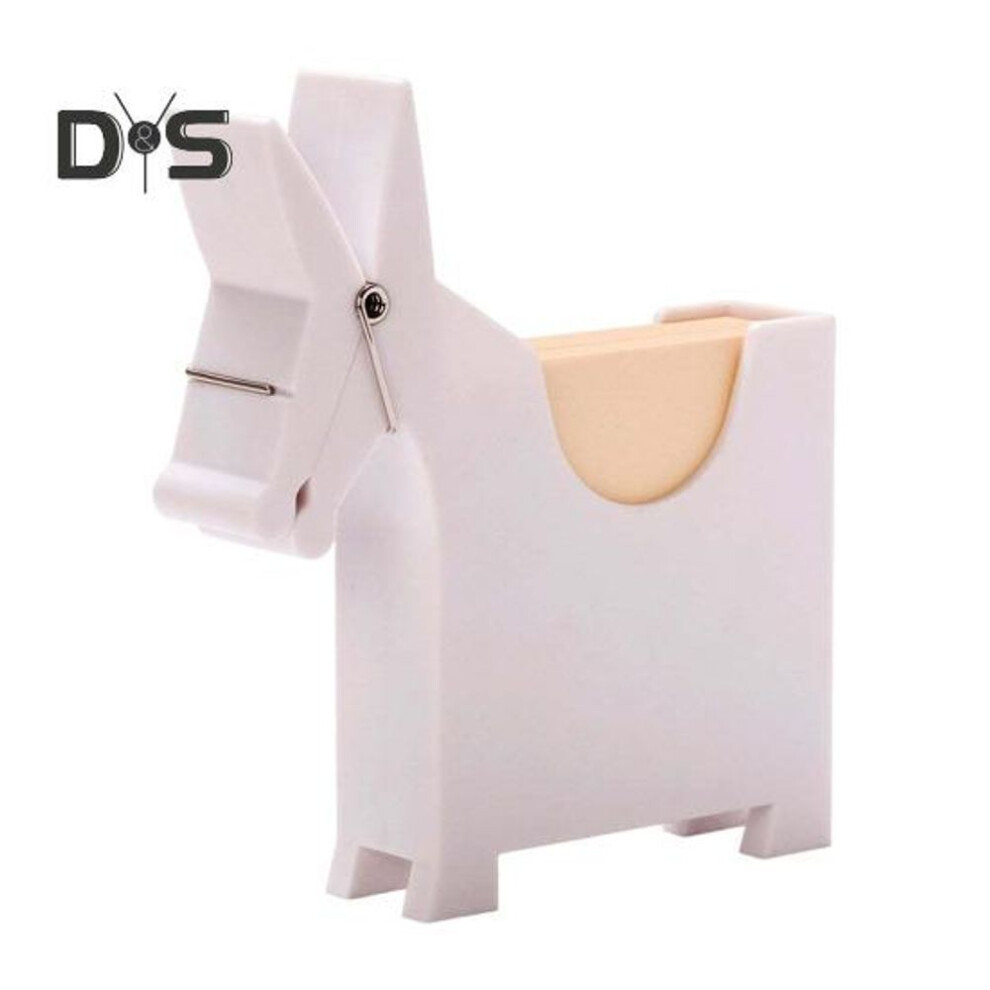 (white) Mule Note Holder With Pen Slot Compact Desktop Memo Holder Sticky Notes Functional Desk Decor Organizer