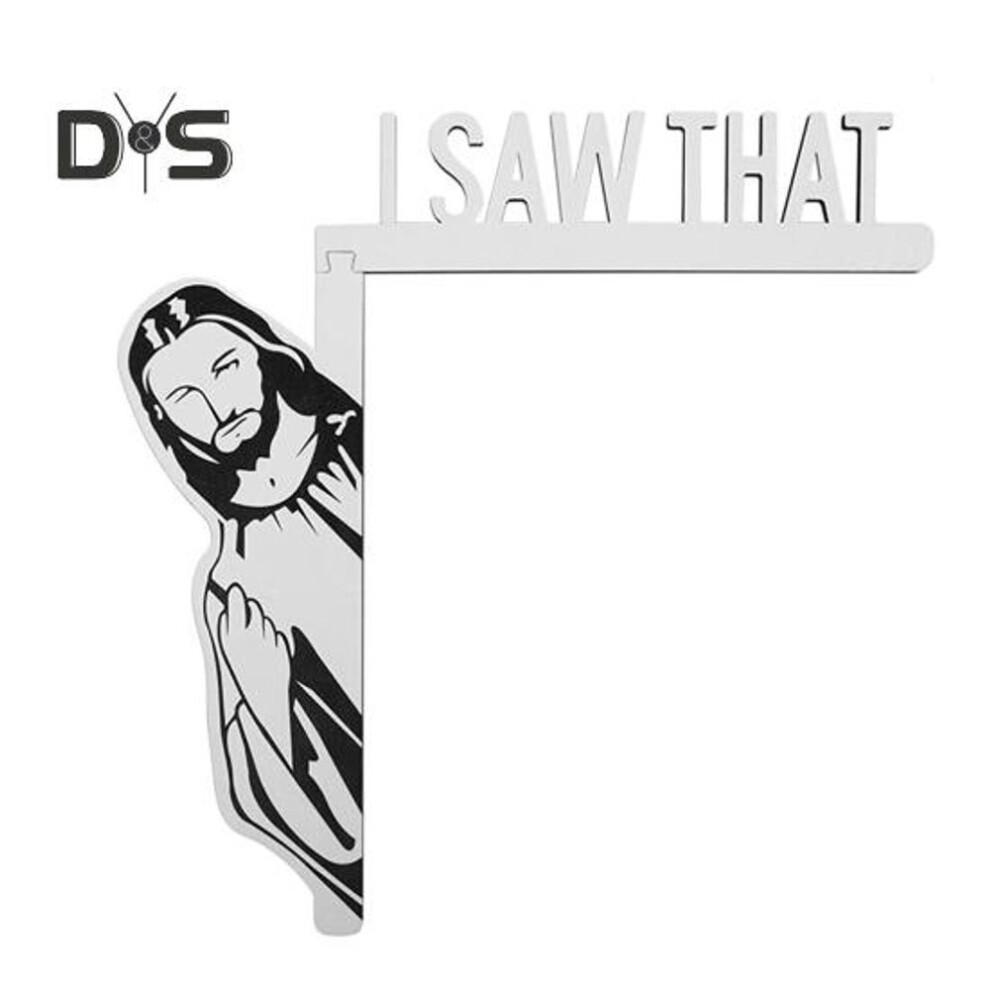 (as the picture, Left) Jesus Door Corner Decoration Savior I Saw That Left Right Wooden Door Frame Sign Front Door Edge Topper Sitter Ornament