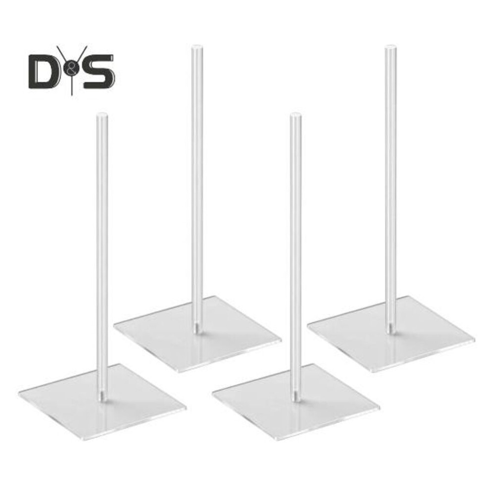 (as the picture, 4pcs Square) 1/4pcs Acrylic Donut Stand Doughnut Holder With Anti-slip Feet Quick Assembly Easy To Clean Clear Donut Display Stand Tower