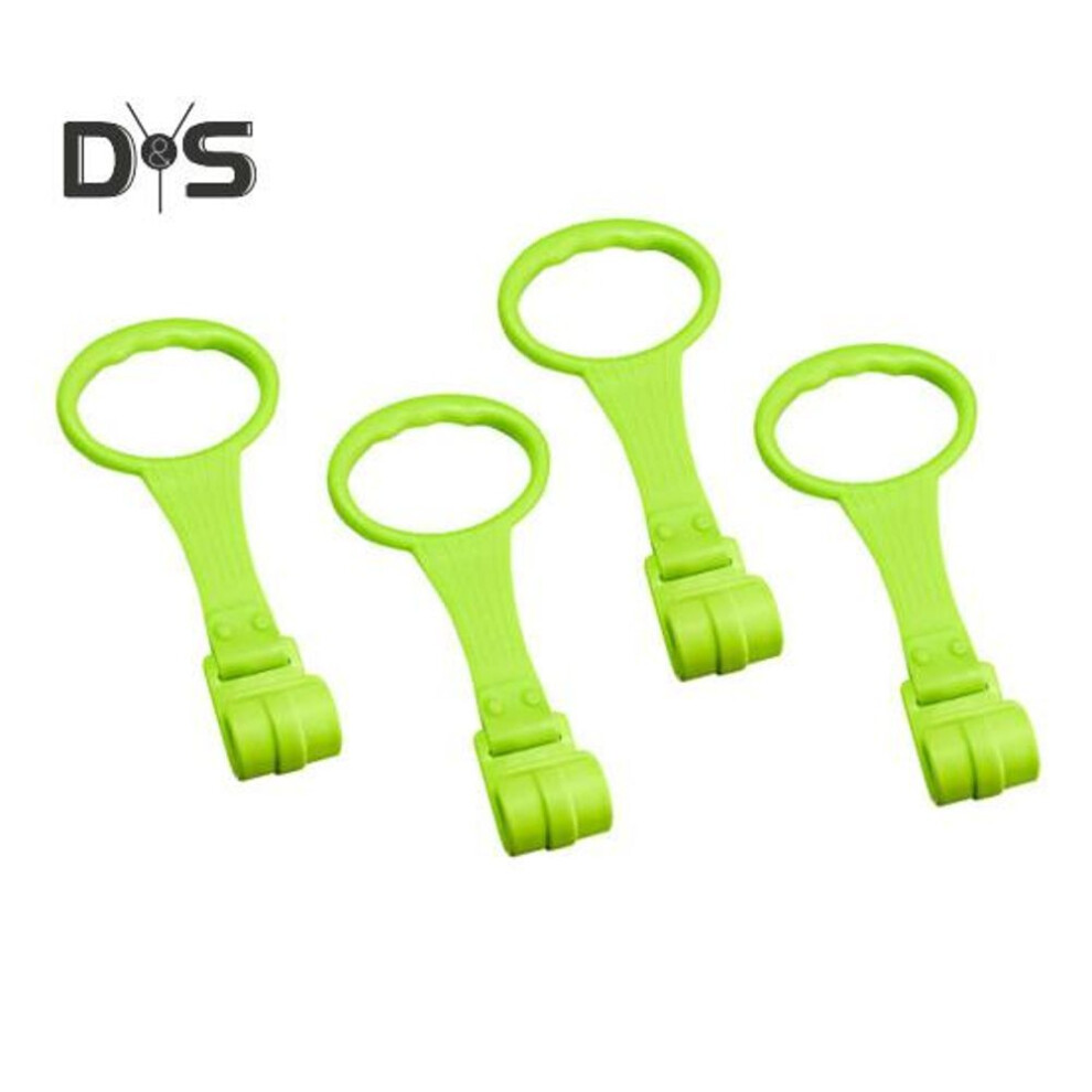 (grass green) 4Pcs Baby Pull-Up Ring Toddlers Walking Helper Practice Exercises Assistant Tool Stand-Up Rings Universal Infant Crib Playpen Hanging Ring