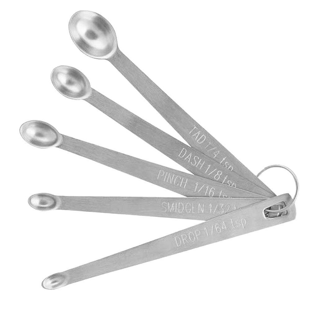 5Pcs/Set Stainless Steel Seasoning Measuring Spoons Kitchen Baking Cooking Tool