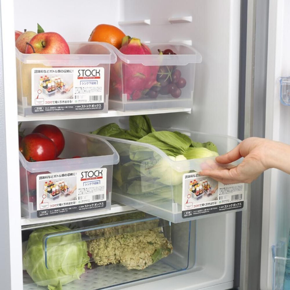 Kitchen Refrigerator Plastic Clear Drawer Basket Food Fruit Holder Organizer