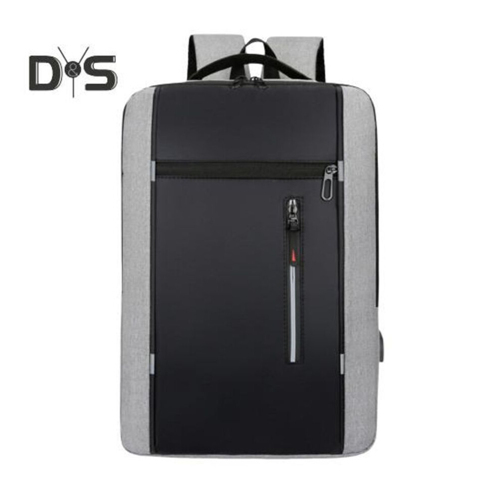 (grey) Travel Backpack Large Capacity Computer Bag with USB Charging Port Waterproof Anti-Theft Lock Laptop Bag Weekender Carry-On Business Bag