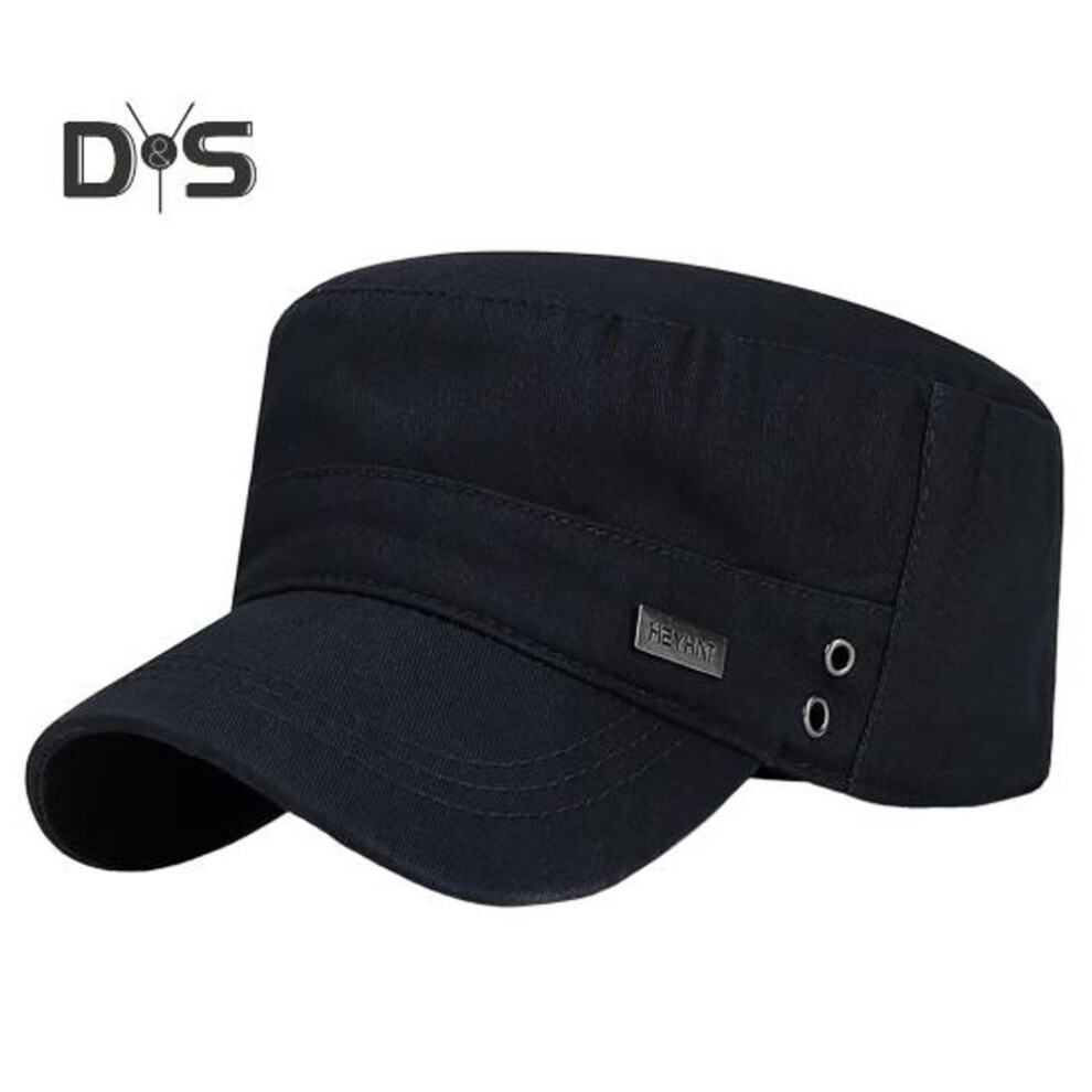 (black) Unisex Cadet Military Cap Adjustable Tactical Operator Cap Flat Top Baseball Cap Outdoor Sun Hat For Walking Yachting