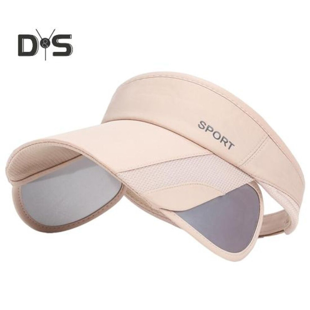 (beige) Sport Sun Visor Hats for Men Women Adjustable Empty Top Baseball Cap Summer Outdoor Sun Hat for Tennis Baseball Golf Cycling Running