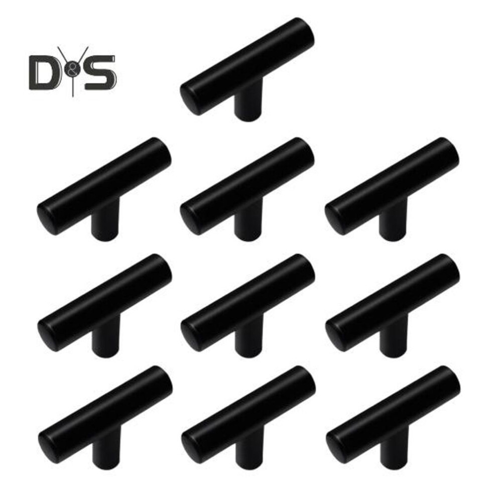 (black, 10 pcs) 2/3/5/10Pcs Cabinet Knobs Drawer Handles Polished Surface T-Shaped Design Easy to Install Drawer Pulls Hardware