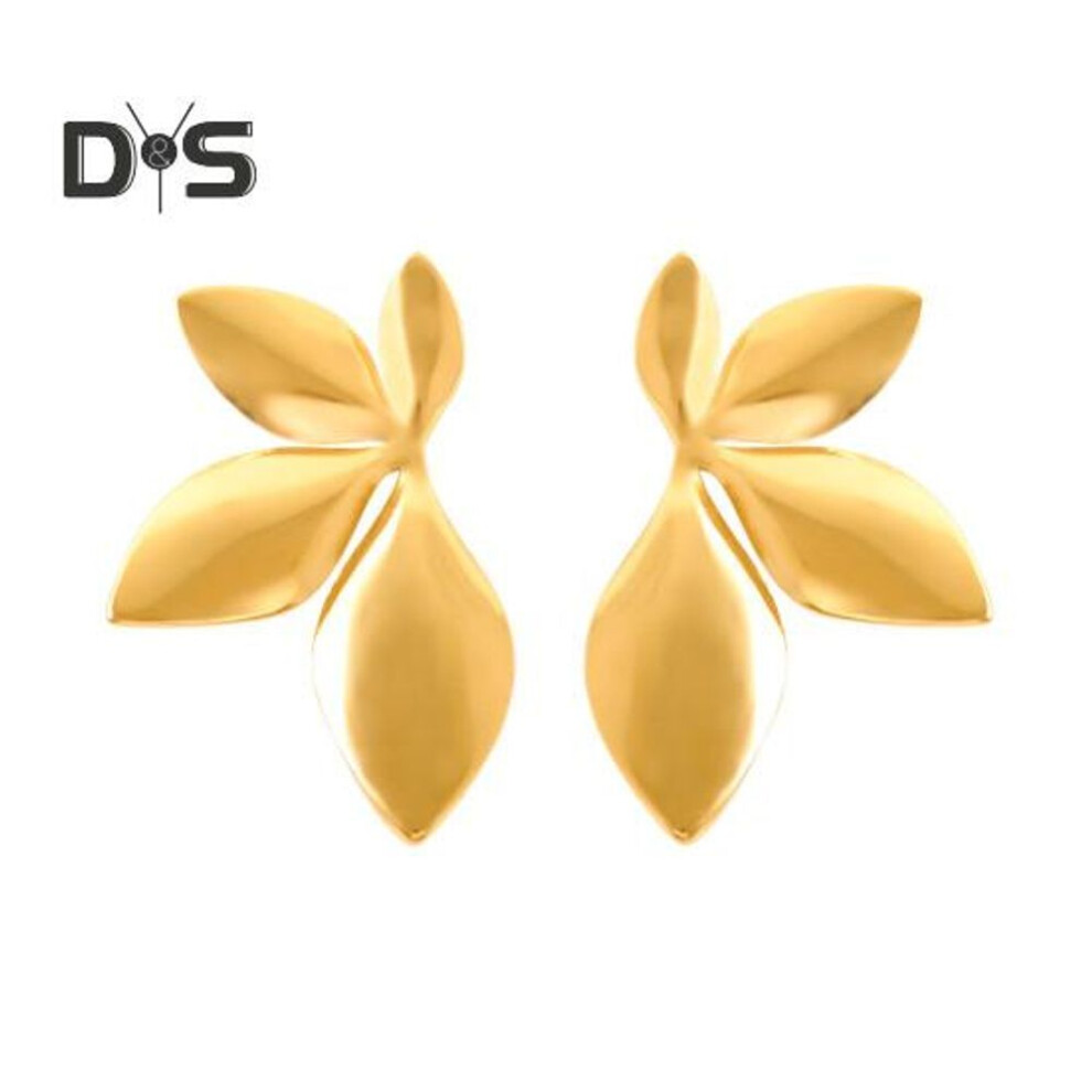 (golden) 1 Pair Golden Leaf Stud Earrings Summer Gold-plated Ear Studs Daily Wear Banquet Dance Earrings Jewelry Gift