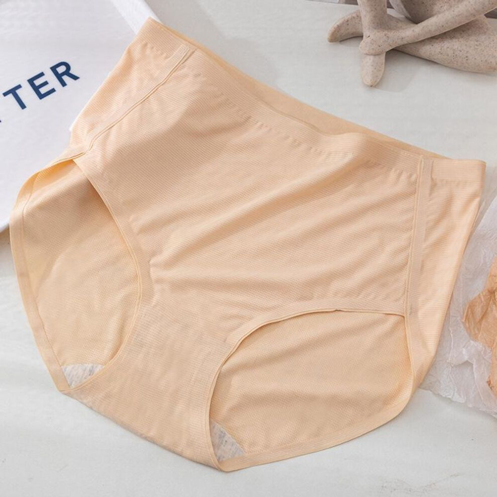 (khaki, Extra Large) High Waist Ice Silk Maternity Underwear - Seamless, Breathable, Pure Cotton For Early To Mid Pregnancy.