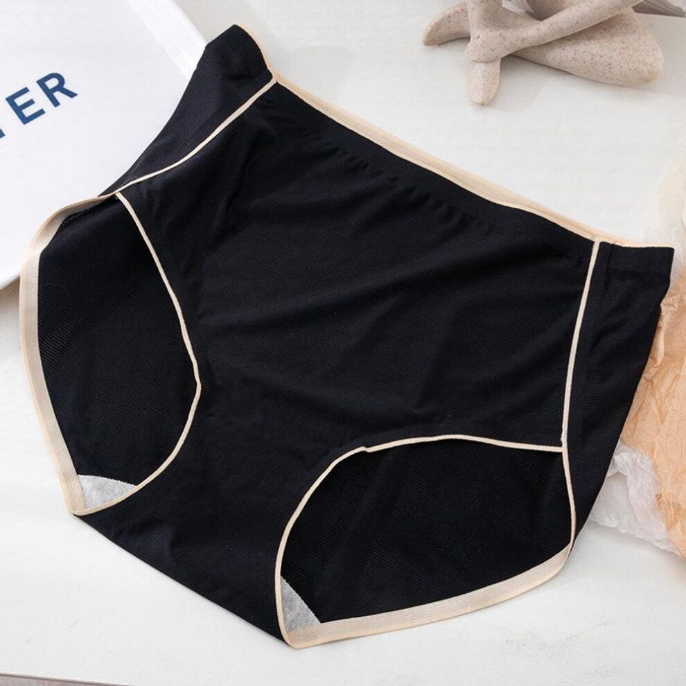 (black, Extra Large) High Waist Ice Silk Maternity Underwear - Seamless, Breathable, Pure Cotton for Early to Mid Pregnancy.