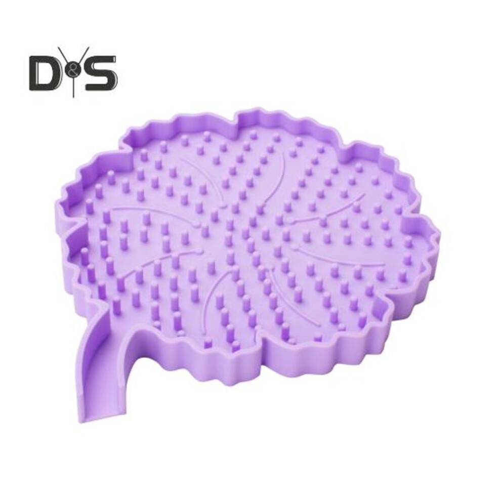 (light purple) Bathroom Soap Tray Raised Edges Anti-melting Automatic Drainage Silicone Soap Tray Sponge Holder with Drain Spout