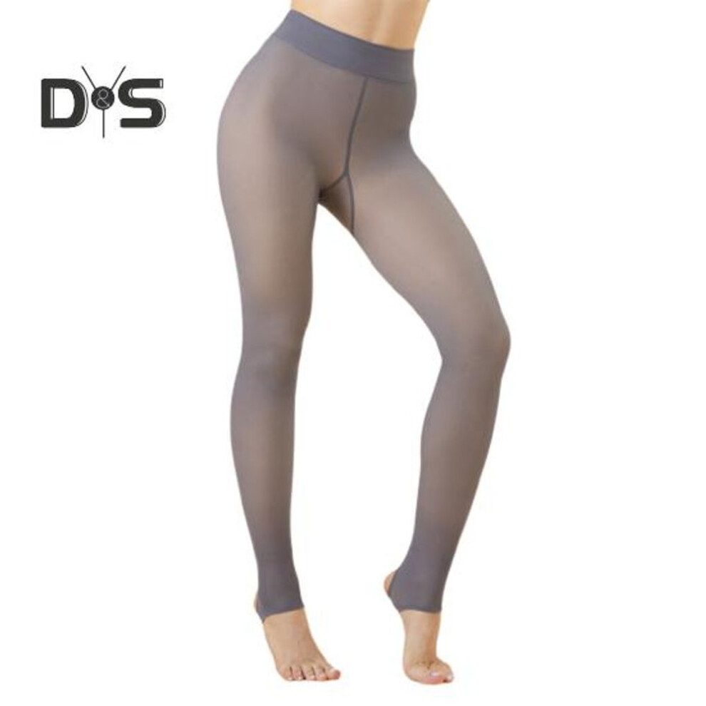 (grey) Women Leggings High Waist Thickened Fleece Lined Leggings Fake Sheer Thermal Pantyhose Hip Lifting Winter Tights