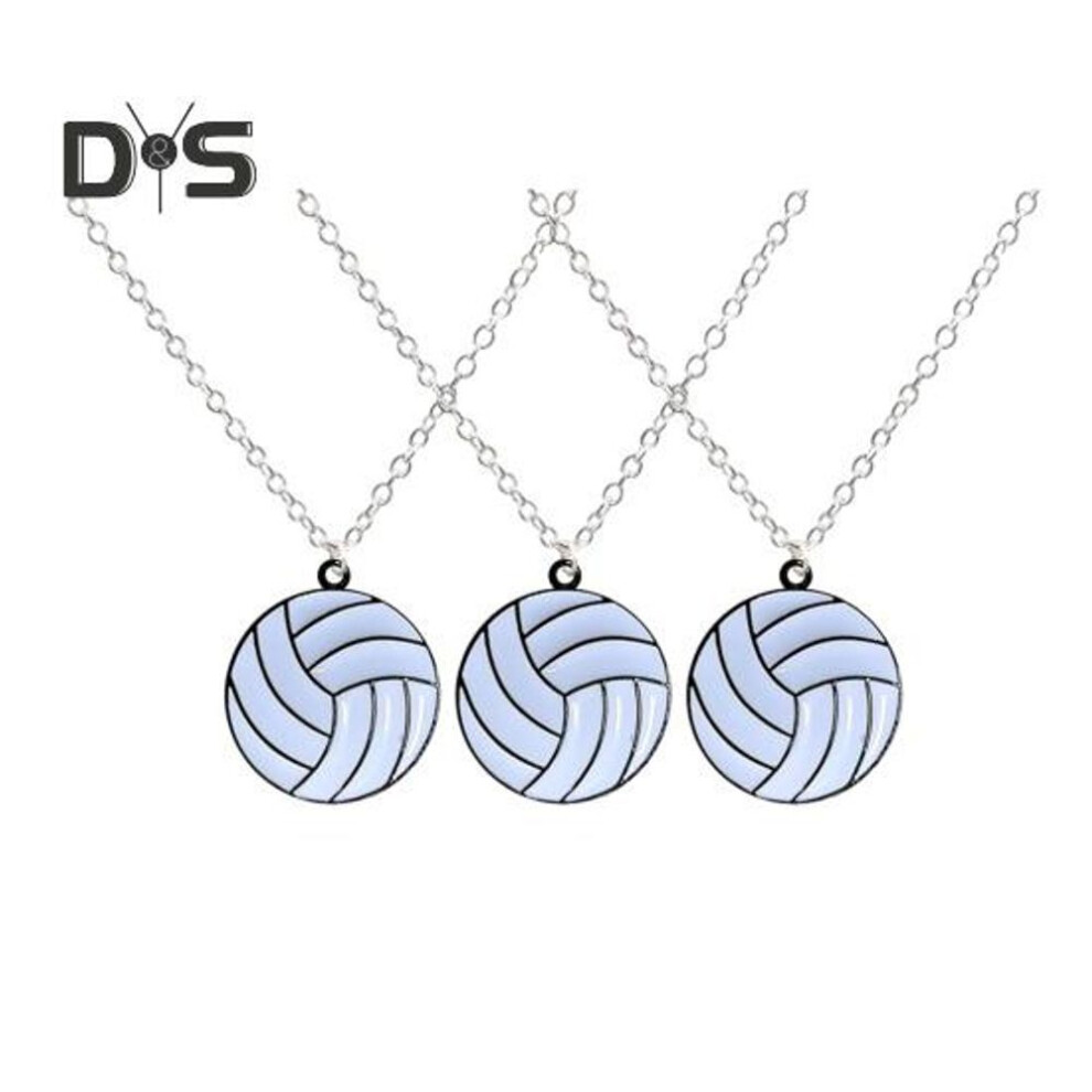 (as the picture, 3pcs Basketball) 3 Pcs Sports Ball Necklace For Men Women Baseball Basketball Soccer Pendant Necklace Jewelry Gift For Fans Girls Boys