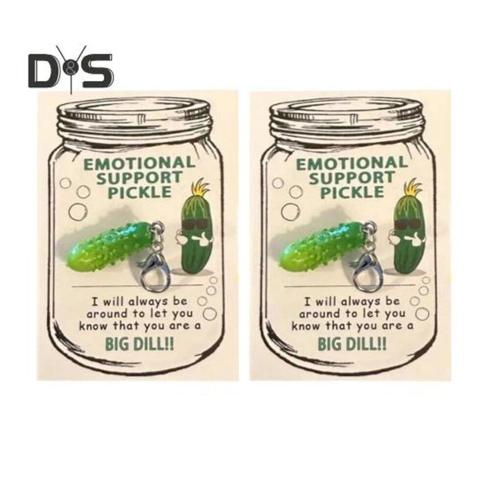 (Other, 2 Sets) 1/2/3 Sets Emotional Support Pickle Keychain Pickle Design Pendant With Pocket Hugs Card Fine Craftsmanship Metal Resin Keyring Positive Gift