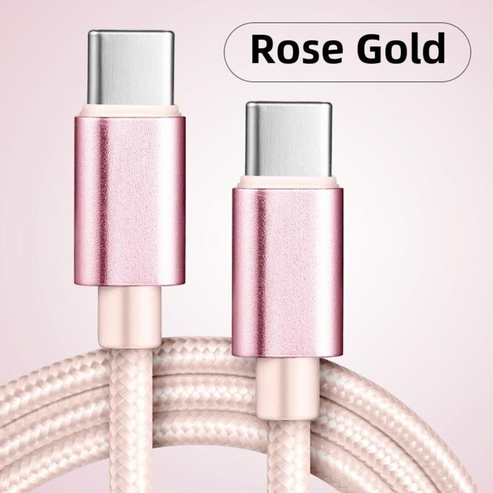 (, 1M Nylon C-C 60W) 60W Fast Charging Type-C Cable, Nylon Braided Usb C To C Charger Cord For Samsung, Huawei, And More Pink 4246134060480