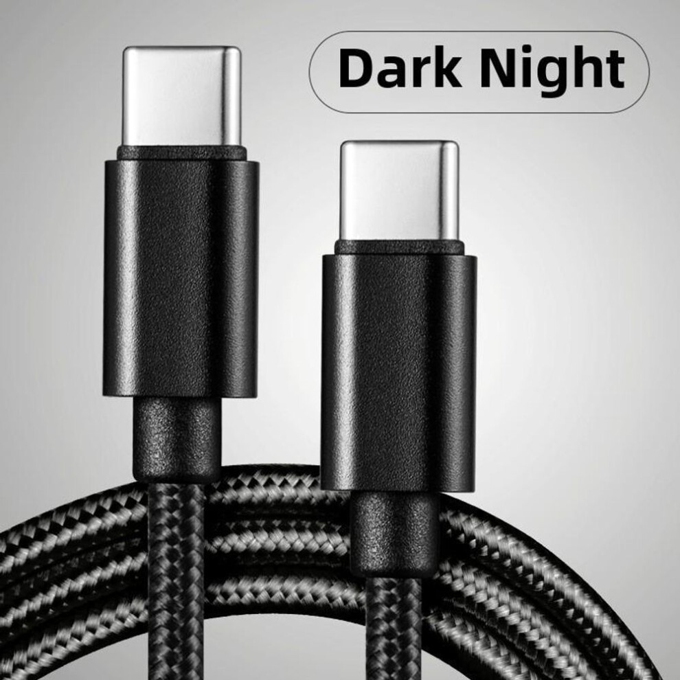 (, 1M Nylon C-C 60W) 60W Fast Charging Type-C Cable, Nylon Braided Usb C To C Charger Cord For Samsung, Huawei, And More Black 4246134172398