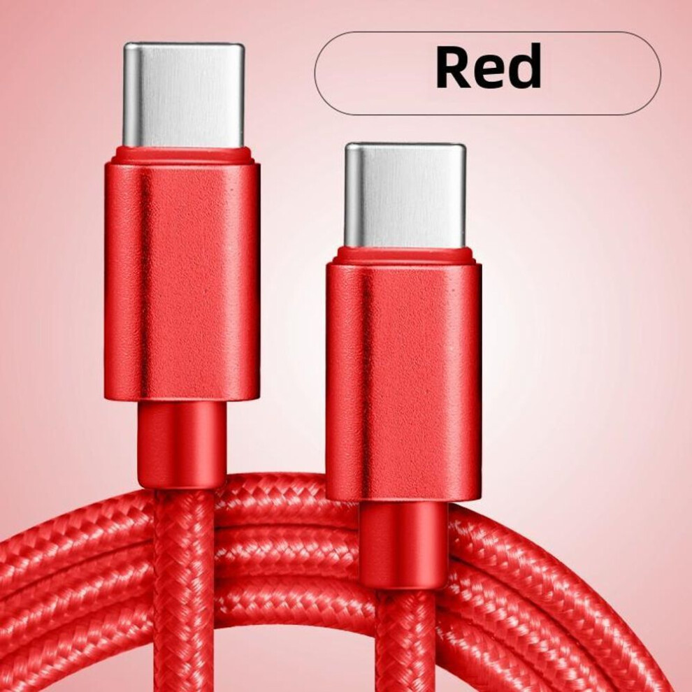(, 1M Nylon C-C 60W) 60W Fast Charging Type-C Cable, Nylon Braided Usb C To C Charger Cord For Samsung, Huawei, And More Red 4246134345532