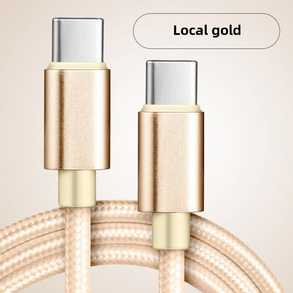 (, 1M Nylon C-C 60W) 60W Fast Charging Type-C Cable, Nylon Braided Usb C To C Charger Cord For Samsung, Huawei, And More Gold 4246134459178