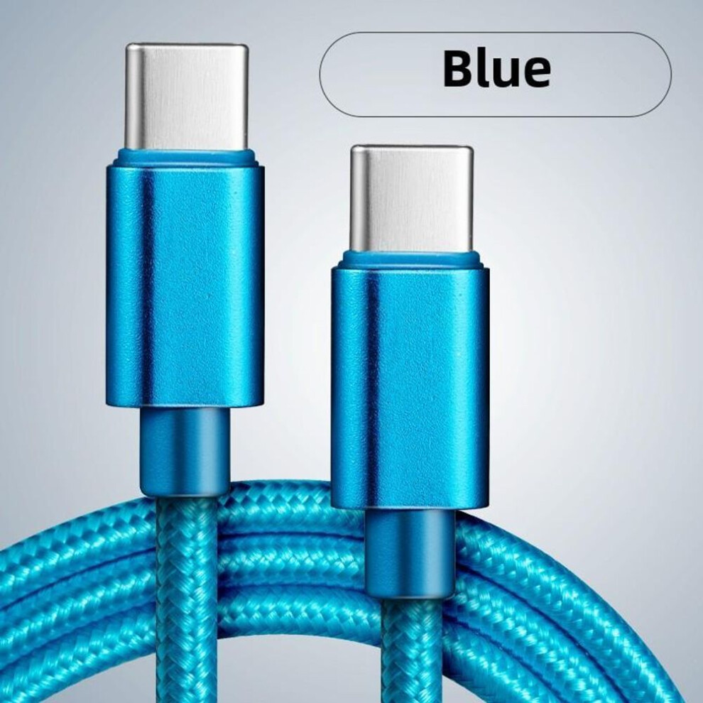 (, 1M Nylon C-C 60W) 60W Fast Charging Type-C Cable, Nylon Braided Usb C To C Charger Cord For Samsung, Huawei, And More Blue 4246134504274