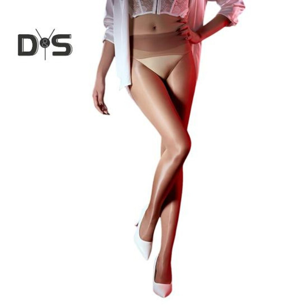 (brown) Suspender Pantyhose for Women Ultra-thin Sheer Tights Sexy Stockings with Control Top Nylon Ladies Clear Pantyhose